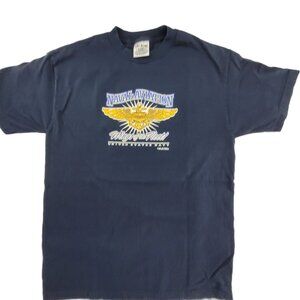 Unites States Navy T-Shirt Men's M Blue Naval Aviation Wings of the Fleet 7.62